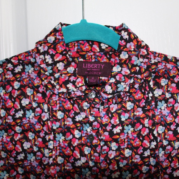 J. Crew Liberty Print Button Up with Necktie - Picture 2 of 3